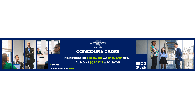 Banque de France : concours cadre 2026